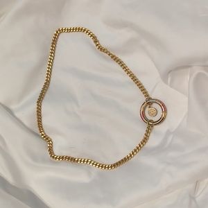 karli Buxton Matte gold necklace rainbow circle clasp